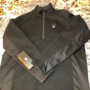 Men Black Spyder Outbound Half-zip Pullover Size L